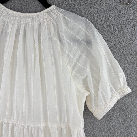 Madewell Textured Dot Tiered Midi Dress White Size Small - Picture 12 of 13